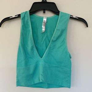 Out From Under Hailey Seamless Plunging Bra Top - Turquoise, M